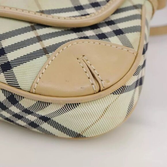 BURBERRY Nova Check Blue Label Shoulder Bag Canvas Peppermint Auth - Picture 5 of 16